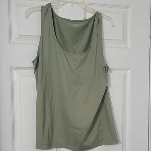Charter Club Sage Green Scoop Neck Tank Top